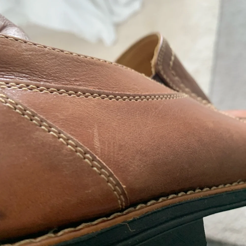 Sandro Brown Leather Slip-On Loafers Pre-loved Shors.